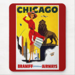 Vías aéreas de Chicago Braniff de la impresión del Tapetes De Ratones