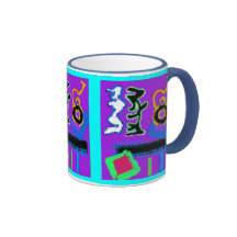 Vibrante colorido moderno del ~ del arte moderno d taza de café