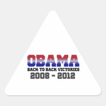 Victoria adosada mutuamente 2008 - 2012 de Obama Calcomanías De Triangulos Personalizadas