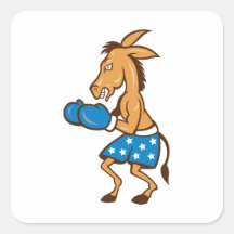 Victoria del boxeador del Jackass del burro Calcomanías Cuadradases