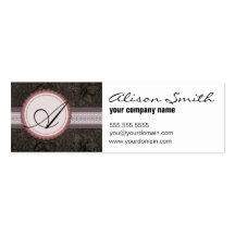 Victorian damask monogram plantilla de tarjeta personal