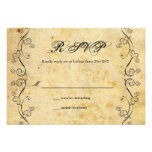Victorian floral del vintage que casa la tarjeta d comunicados personalizados