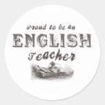 Victorian orgulloso del profesor de inglés pegatinas redondas