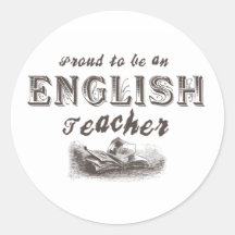 Victorian orgulloso del profesor de inglés pegatinas redondas