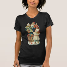 Victorian Papá Noel y niños Camiseta