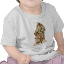 Victorian Papá Noel y niños Camisetas