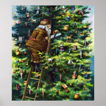 Victorian raro Santa de Papá Noel a partir de 1889 Posters