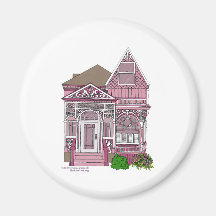 Victorian "rosa pintado de la señora" - imanes  