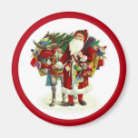Victorian Santa y burro Iman Para Frigorífico