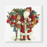 Victorian Santa y burro Imán Para Frigorifico