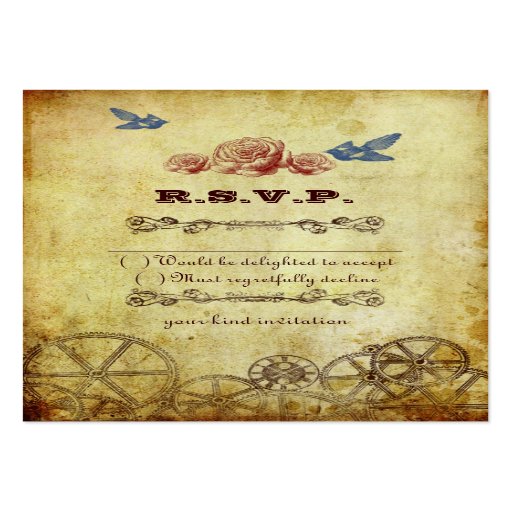 Victorian Steampunk que casa la tarjeta de RSVP Plantillas De Tarjetas Personales