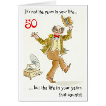 "Vida en 50.a tarjeta de cumpleaños de sus años"