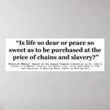Vida tan estimada o cita tan dulce de Patrick Henr Poster