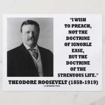 Vida vigorosa de la doctrina de Theodore Roosevelt Tarjetas Publicitarias