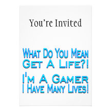 Videojugador de muchas vidas invitación personalizada