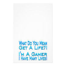 Videojugador de muchas vidas papeleria personalizada