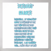 Videojugador serio - azul poster