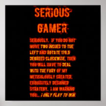 Videojugador serio - naranja poster