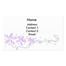 Vides florales púrpuras tarjeta de visita