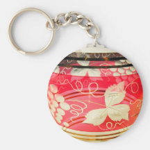 Vidrio bohemio con el estampado de plores, color n llavero personalizado