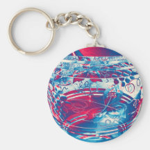 Vidrio bohemio con el estampado de plores, Stylise Llaveros Personalizados