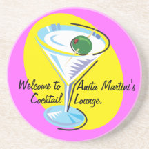 Vidrio de Hour_retro-style Martini del cóctel Posavasos Cerveza