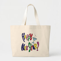 Vidrio de Martini de la Feliz Año Nuevo Bolsa De Mano