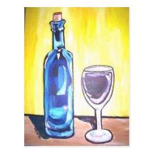vidrio de vino tarjetas postales