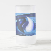 Vidrio de Ying-Yang del agua azul Taza De Café