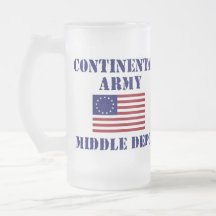 Vidrio esmerilado de la guerra de revolucionario a taza