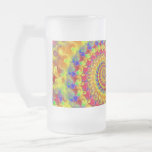 Vidrio esmerilado loco amarillo del fractal tazas de café