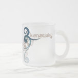 Vidrio rizado azul de la taza de Kentucky del remo