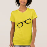 Vidrios bordeados negro del friki camiseta