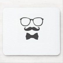 Vidrios de Bowtie del inconformista del bigote Tapetes De Raton