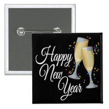 Vidrios de la Feliz Año Nuevo I Champán Pin