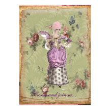 Vieja invitación de Marie de la moda