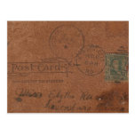 Vieja parte posterior de cuero de la postal