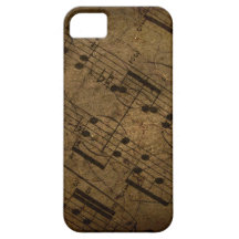 Vieja partitura musical de la hoja, notas de la mú iPhone 5 carcasa