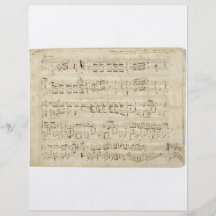 Viejas notas de la música - hoja de música de Chop Tarjetas Informativas