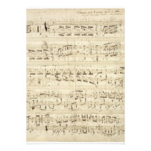 Viejas notas de la música - hoja de música de Chop Invitación
