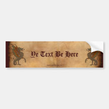 Viejo diseño medieval del dragón de YE Etiqueta De Parachoque