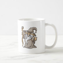 viejo hechicero gris del mago tazas de café