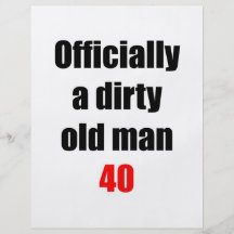 Viejo hombre sucio 40 tarjeta publicitaria