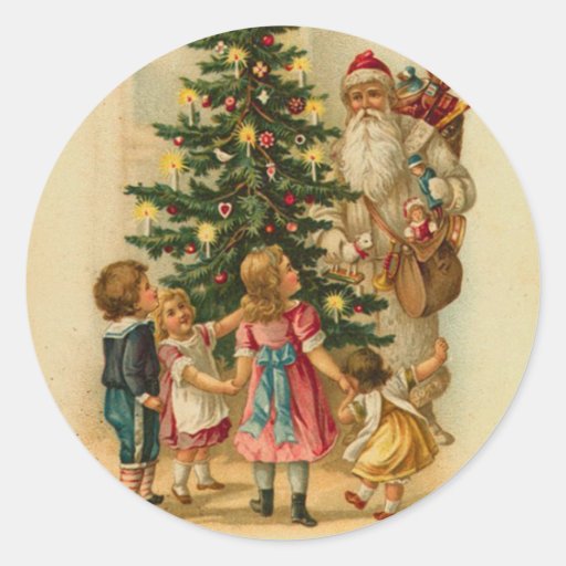 Viejo pegatina del navidad de Santa de la moda