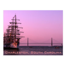 Viejo y el nuevo en Charleston Tarjeta Postal