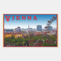Viena - paisaje urbano rectangular pegatina