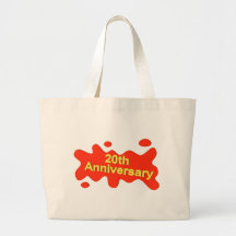 vigésimo Aniversario de boda Bolsas Lienzo