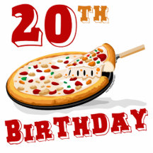 vigésimo Fiesta de la pizza del cumpleaños Esculturas Fotográficas