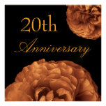 vigésimo Invitación del aniversario - rosas rosado