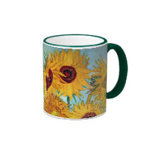 Vincent van Gogh - florero con 12 girasoles Tazas De Café